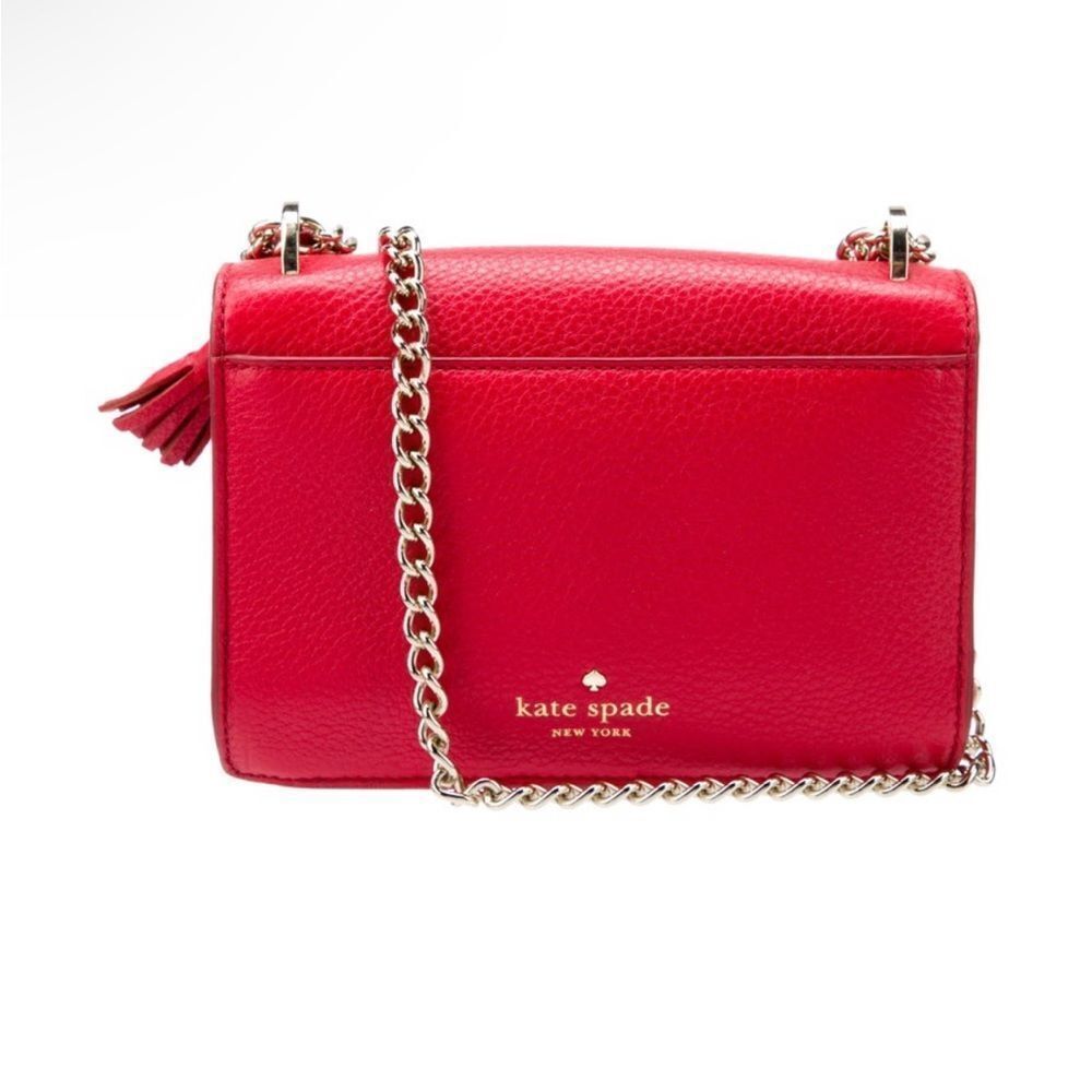 Kate Spade New York Hayes Street Hazel Pearl Royal Red Leather Crossbody… - Picture 2 of 6